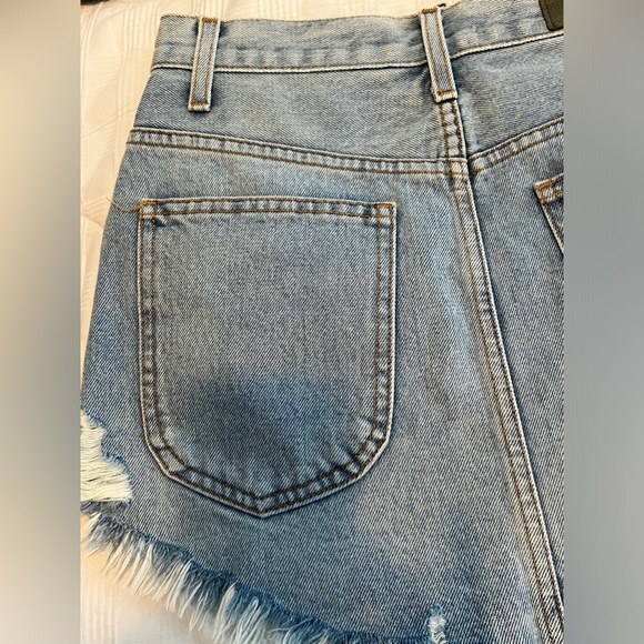 Carmar Los Angeles Belinda Rhinestone Mini jeans Skirt Size 26 - Picture 7 of 13